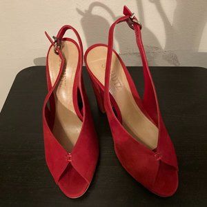 Schutz slingbacks, size 7.5/38 in Tango red